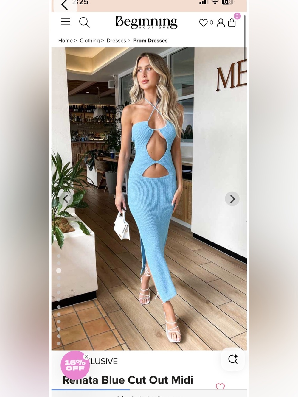 Renata Blue Cut-Out Midi Dress